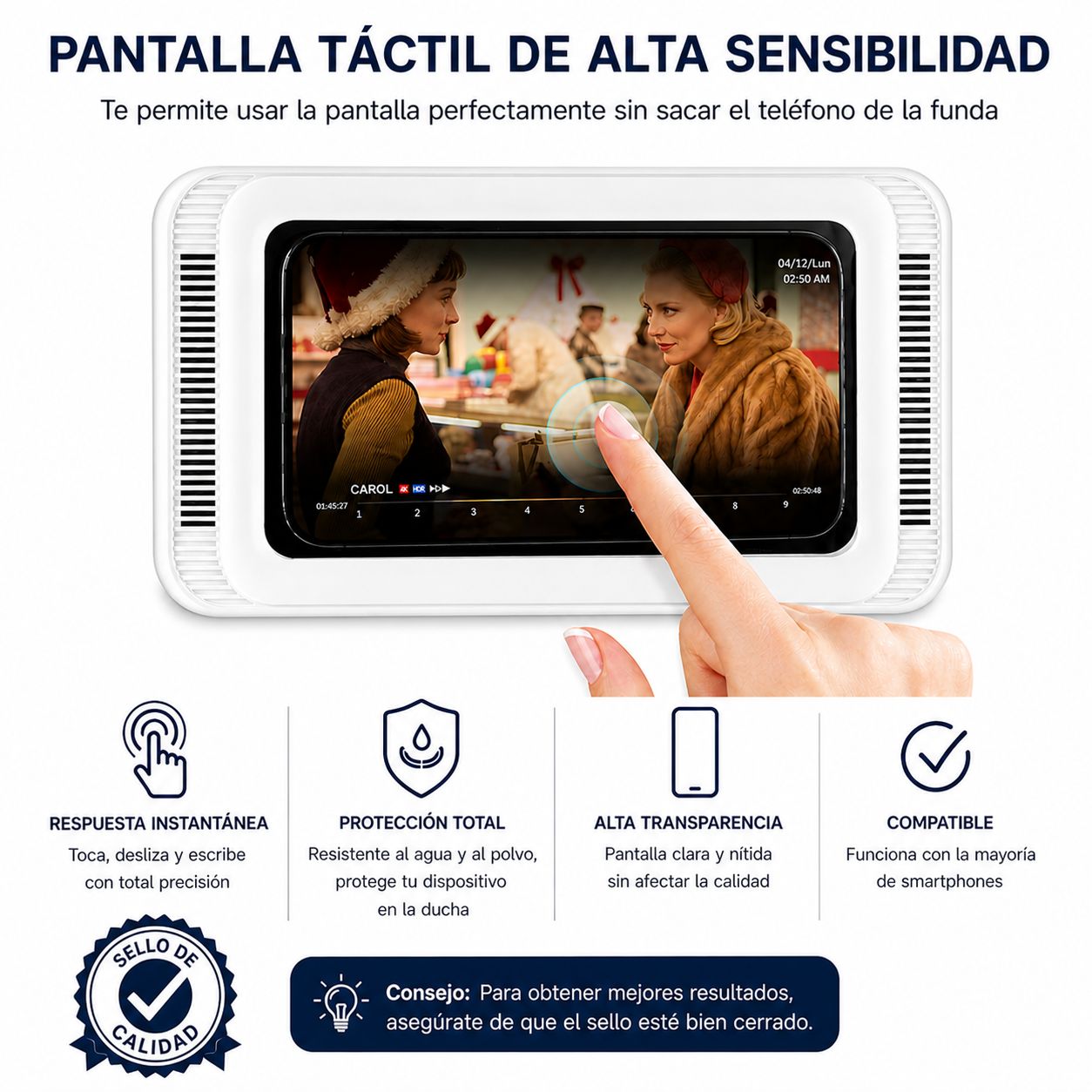 Funda Movil Ducha Waterproof Bluetooth